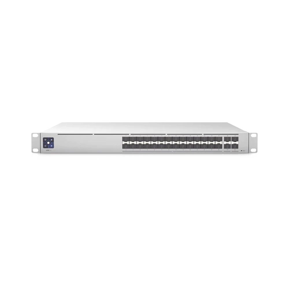 USWPROAGGREGATION-AD-1-l UniFi Switch PRO Aggregation Capa 3 para fibra óptica con 28 puertos SFP+ (10G) y 4 puertos SFP28 (25G), pantalla informativa USW-PRO-AGGREGATION 2