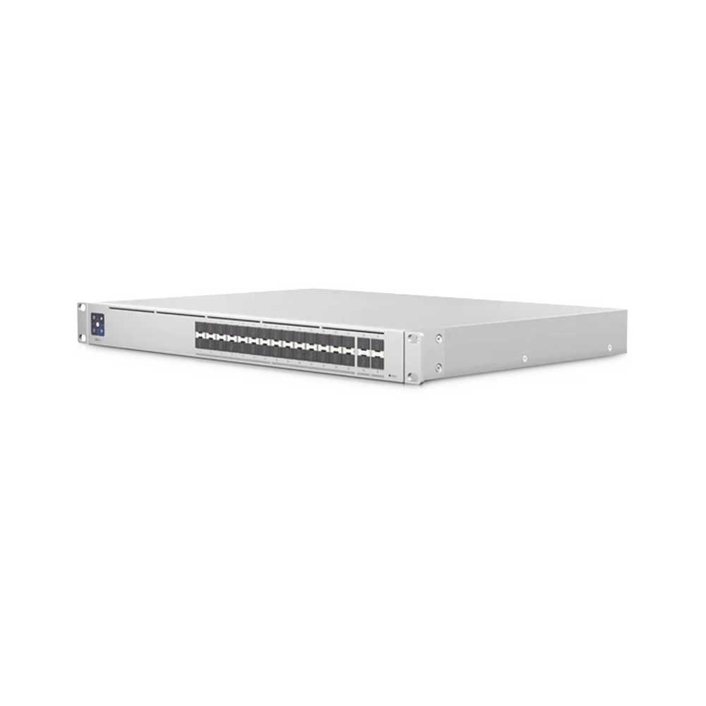 USWPROAGGREGATION-l UniFi Switch PRO Aggregation Capa 3 para fibra óptica con 28 puertos SFP+ (10G) y 4 puertos SFP28 (25G), pantalla informativa USW-PRO-AGGREGATION 1