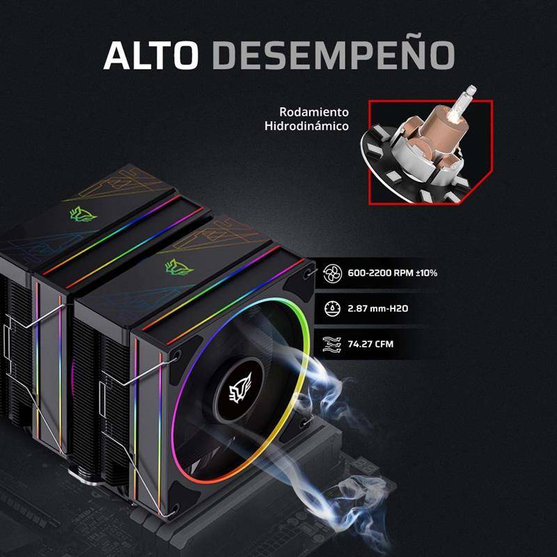VENBLR770_2_full Enfriamiento de Aire BAMLAM RUSH HELIUX PRO HEX50 Sistema de enfriamiento de Aire, Disipador de aire, Iluminación ARGB 16