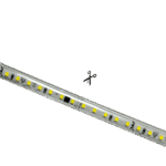 Manguera LED Luminosa Blanca de Resina Transparente y Flexible / Para uso Interior o Exterior / Carrete de 50 m/ 110V CA 4.2 A/ 500 W Potencia / T.C.C. 6500 K. lateral_izquierda_0S400-20