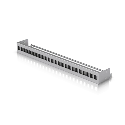 UACC Rack Patch Panel Blank 24 Puertos - Panel Patch Keystone 1U con Barra de Gestión de Cables y Estética Uniforme