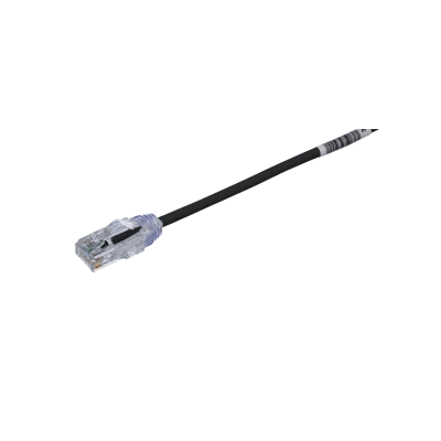 Cable de Parcheo TX6, UTP Cat6, Diámetro Reducido (28AWG), Color Negro, 20 cm (7.87 pulgadas)