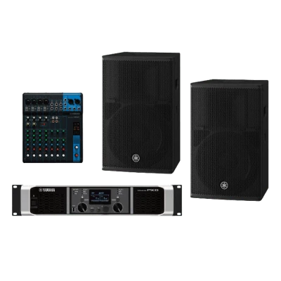 Kit Refuerzo Sonoro y Mixer | Incluye 2 Bocinas CHR12 | Amplificador PX8 | Mezclador MG10 | Ideal para PA