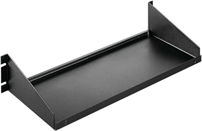 Estante para Rack 19 Pulgadas, Single-Sided Shelf, Capacidad de Carga 34 kg, Ventilado, Acero Dulce, Negro, 2U, Dimensiones 482x381x95 mm