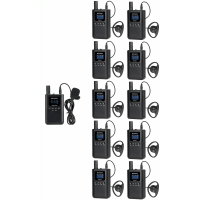 Kit para guía turístico de 1 transmisor y 10 receptores