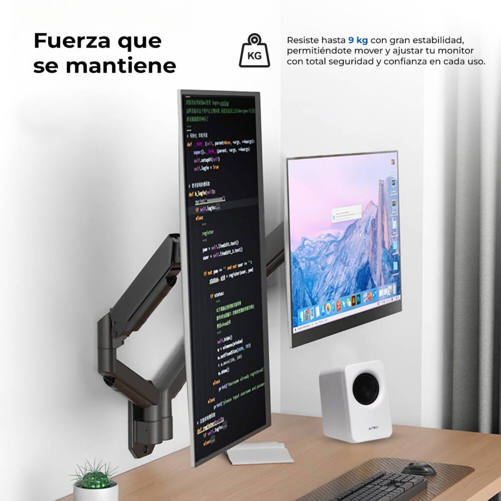 Soporte Doble para Monitor de Pared Enforce Motion SM725 / Vesa de 75x75m/100x100mm / Advanced Series / Negro 4