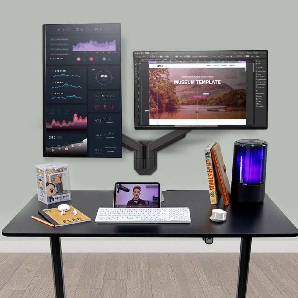 Soporte Doble para Monitor de Pared Enforce Motion SM725 / Vesa de 75x75m/100x100mm / Advanced Series / Negro 5