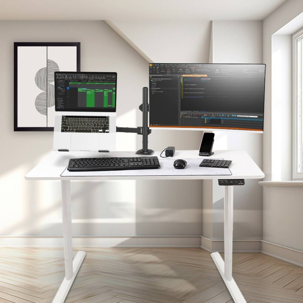Soporte Doble Para Monitor/Laptop ENFORCE ZONE SM525 ACTECK Soporte Doble Articulado para Monitor/Laptop con Altura Ajustable con C-Clamp 4