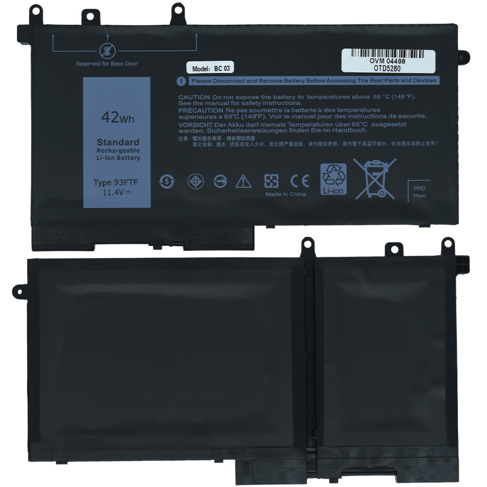 Bateria para Laptop OTD5280 OVALTECH Polimero 11.4V para Dell 5280 5290 5480 5490 5580 5590 series 3DDDG 3VC9Y 03VC9Y O3VC9Y 4YFVG 45N3J 451-BBZP OTD5280 4