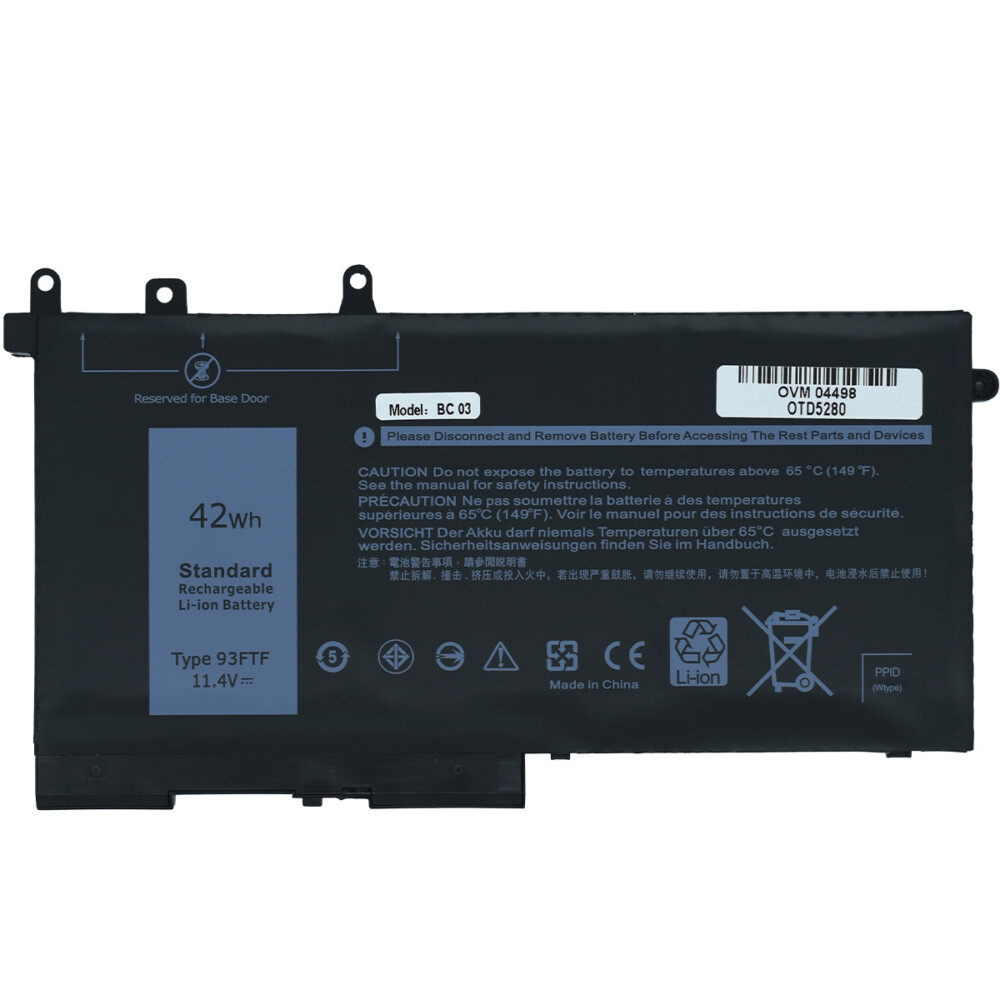 Bateria para Laptop OTD5280 OVALTECH Polimero 11.4V para Dell 5280 5290 5480 5490 5580 5590 series 3DDDG 3VC9Y 03VC9Y O3VC9Y 4YFVG 45N3J 451-BBZP OTD5280 1