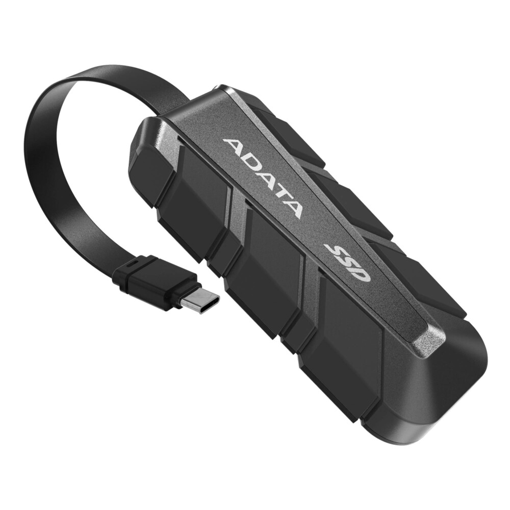 SSD Externo ADATA SC740 1TB. USB tipo C incorporado, 1.050/1.000 MB/s de lectura/escritura, Resistente a caídas MIL-STD de 1,22 m.  NEGRO.SC740-1000G-CBK  SC740-1000G-CBK 2
