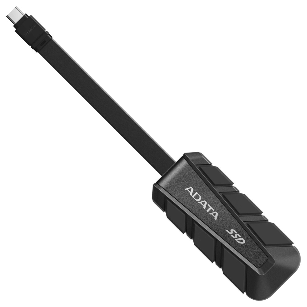 SSD Externo ADATA SC740 1TB. USB tipo C incorporado, 1.050/1.000 MB/s de lectura/escritura, Resistente a caídas MIL-STD de 1,22 m.  NEGRO.SC740-1000G-CBK  SC740-1000G-CBK 1