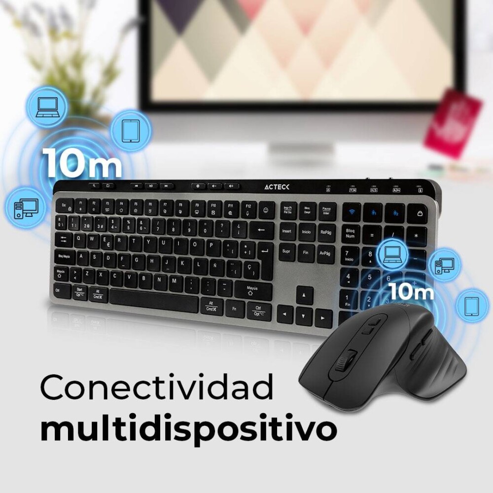 KITACT1310_3_full Kit Teclado y mouse Inalámbrico 2.4hz Creator Krea MK755 Acteck Advanced Series Teclado Inalámbrico Dongle 2.4Mhz, Rango 10m AC-940160 4