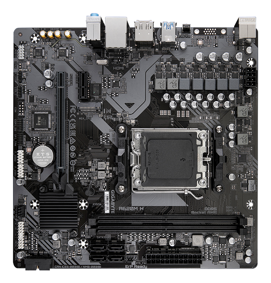 MBDGIG5730_3_full TARJETA MADRE GIGABYTE ATX A620M H, DDR5, AM5, 128 GB, PARA AMD 8