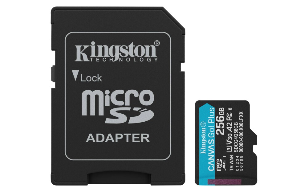 MEMORIA MICROSD KINGSTON CANVAS GO! PLUS GEN4 256GB R.200MB/S W.160MB/S CL10 UHS-I U3 V30 A2 SDCG4/256GB 1