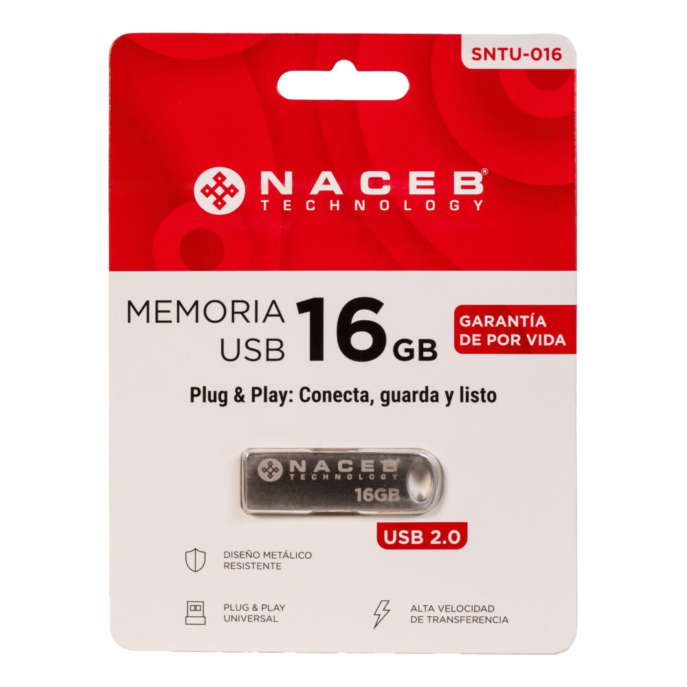 MEMORIA NACEB CAPACIDAD 16 GB USB INTERFAZ USB A 2.0 USB-U106-20-16GB 2