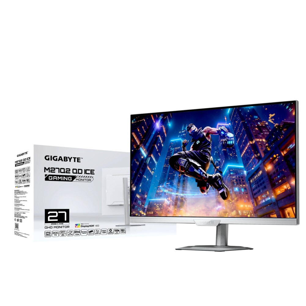 MONITOR GIGABYTE M27Q2 ICE, 27 PULGADAS, PLANO, BLANCO, 2560 x 1440 (QHD) HDMI, DISPLAYPORT, USB-C M27Q2 ICE 5