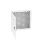 Gabinete Multipropósito de Montaje en Pared, de 14 in de Altura, Con Puerta Reversible, Fabricado en Acero, Color Blanco MS14EHDS-FRENTE-l