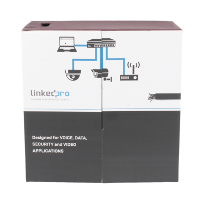 Bobina de Cable UTP 305 Metros (1000 Pies), Cat5e con Doble Forro, para Exterior, Climas Extremos, Color Negro