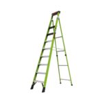 Escalera de 3.05 m Capacidad máxima de 170 Kg, inclinada, de fibra de vidrio con almohadilla de pared giratoria. SENTINEL10-l