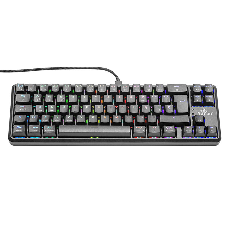 TECYEY150_1_full YEYIAN, TECLADO GAMER AKIL S3500, SWITCH AZUL, 69 TECLAS, ANTI GHOSTING Y N-KEY, LED RGB DE ARCOIRIS, 18 EFECTOS, IP42, USB, BATERIA INT YTM-28210B 3