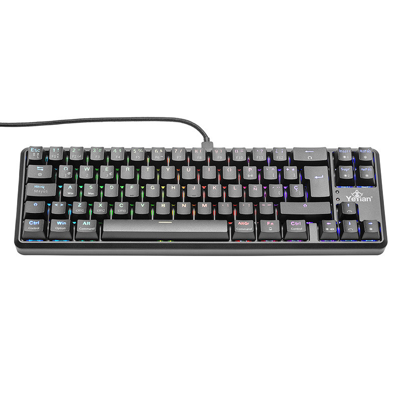 TECYEY150_2_full YEYIAN, TECLADO GAMER AKIL S3500, SWITCH AZUL, 69 TECLAS, ANTI GHOSTING Y N-KEY, LED RGB DE ARCOIRIS, 18 EFECTOS, IP42, USB, BATERIA INT YTM-28210B 4