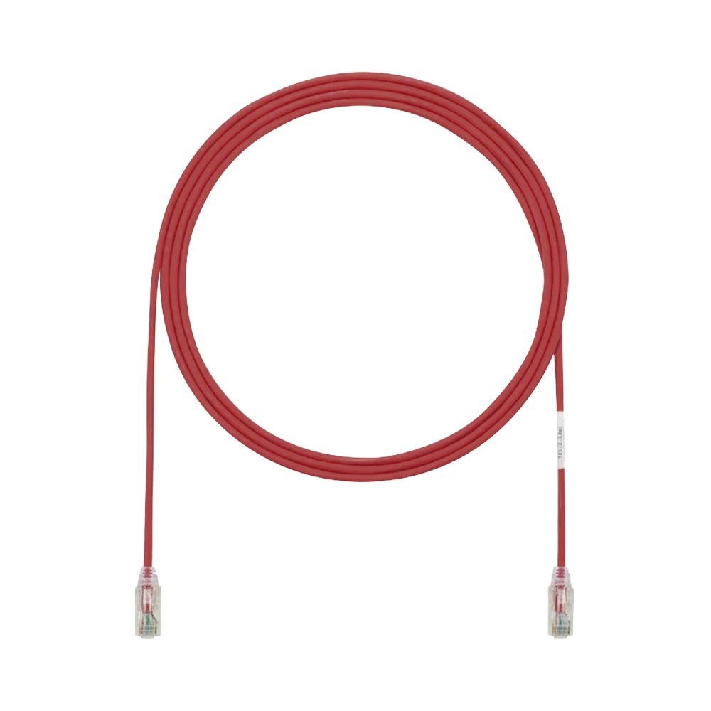 UTP28SP1RD-l Cable de Parcheo TX6, UTP Cat6, Diámetro Reducido (28AWG), Color Rojo, 0.3 Metros (1 Pie) UTP28SP1RD 1