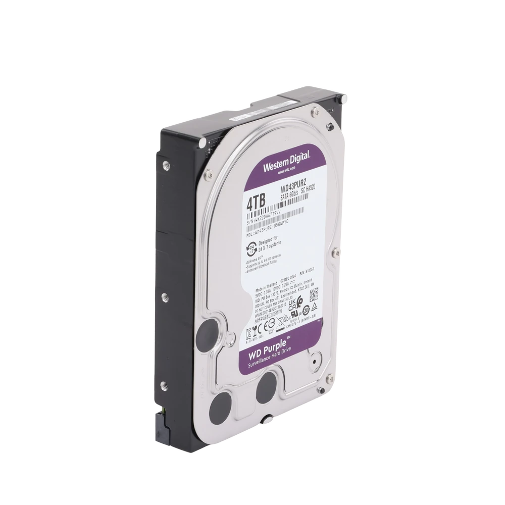 WD43PURZ-LAT-DER-l Disco Duro PURPLE de 4TB / 3 AÑOS DE GARANTÍA / Para Videovigilancia WD43PURZ 4