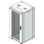 Gabinete Rack 24 Unidades / 19 Pulgadas / Puerta de Cristal / Piso / Acero Calibres 16-18-20 / 750 Kg Carga / 600x605x1190 mm (23.6x23.8x46.9 in) / Vidrio con Cerradura frontal_0S400-61