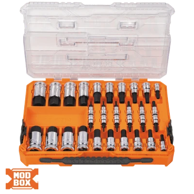Juego de Dados Moleteados / SAE-Métrico-Hex-Torx® / 13 Piezas por Set / Acabado Moleteado para Mejor Agarre / Marcado en Relieve / Incluye Llaves Cuadradas