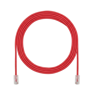Cable de Parcheo UTP, Cat6A, 24 AWG, CM, Color Rojo, 6.71 Metros (22 Pies)