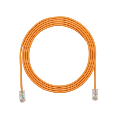 Cable de Parcheo UTP Cat6A, CM/LSZH, Diámetro Reducido (28AWG), Color Naranja, 6.1 Metros (20 Pies)