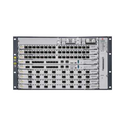 OLT Modular tipo Chasis GPON/XGS-PON Combo, 7 Ranuras de Servicio, Incluye 1 Tarjeta de Servicio de 16 puertos GPON