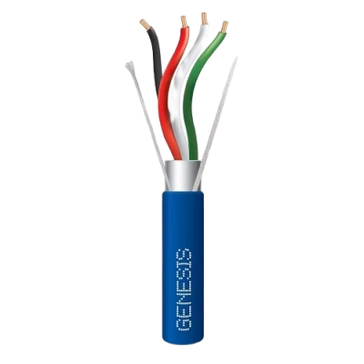 Bobina de 305 Metros (1000 Pies) de Cable 4 x 18 AWG / Plenum / BLINDADO / Tipo FPLP, CMP, CL3P / Color Azul / Para Aplicaciones en Sistemas de Seguridad, Audio, Control y otras Aplicaciones