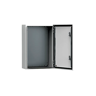 Gabinete de Uso Exterior MAS 500 x 400 x 210 mm NEMA 4/12/13; IP66; IK10 de Acero Dulce 1.5 mm con Platina de Montaje Incluida Color Gris Claro