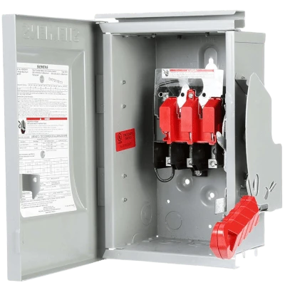 Interruptor de Seguridad HNF361R, 600Vca, 3 polos, 30 Amp, sin portafusibles, Nema 3R.
