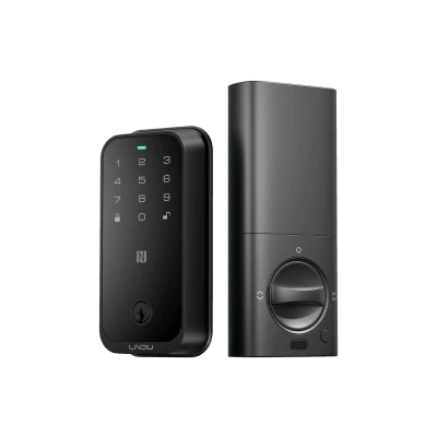 Cerradura Inteligente con Huella Digital LNDU HK01W / WiFi Integrado / Compatible Apple HomeKit / Teclado Táctil / 8 Baterías AA / Escaneo iPhone-Apple Watch-Fob / Bloqueo Manual y Automático / Exterior IP54