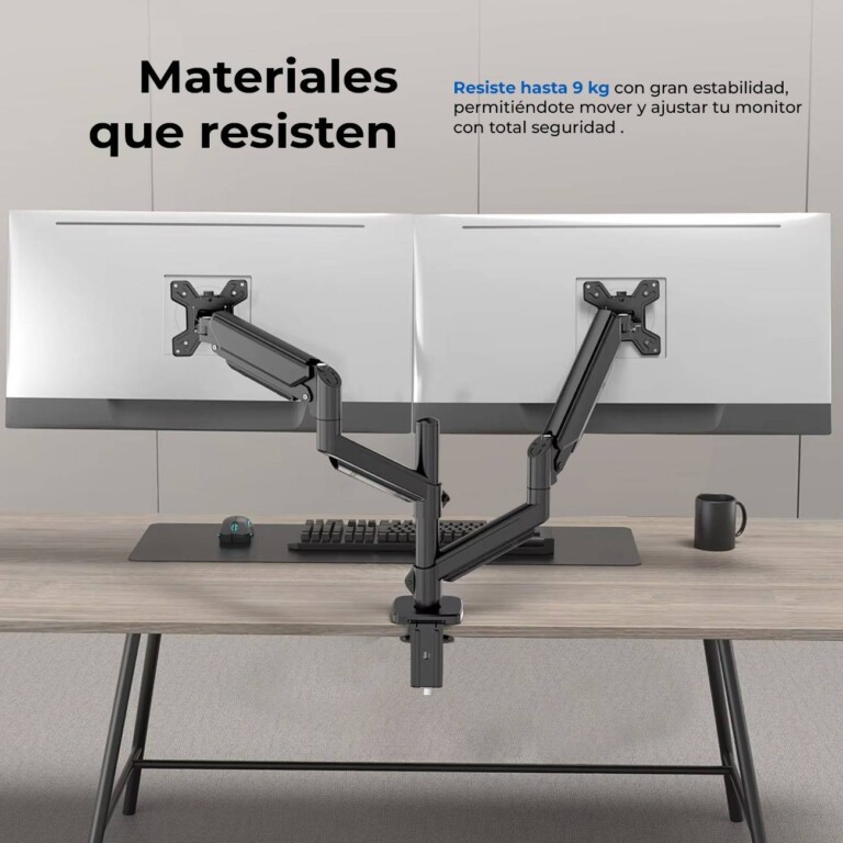 Soporte Doble Monitor ENFORCE MOTION SM728 ACTECK Soporte Articulado para Doble Monitor con Ajuste de Altura y C-Clamp ACCACT5400_2_full