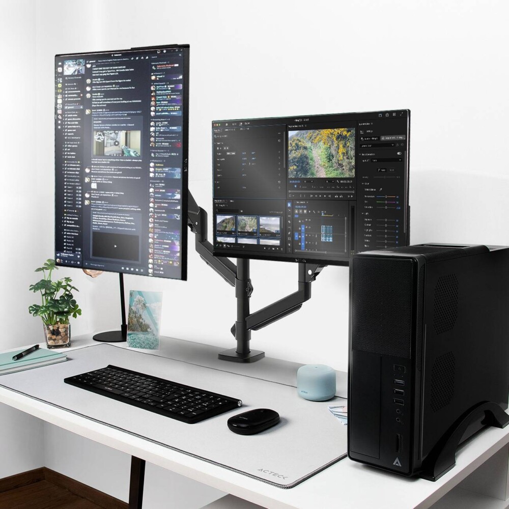 ACCACT5400_3_full Soporte Doble Monitor ENFORCE MOTION SM728 ACTECK Soporte Articulado para Doble Monitor con Ajuste de Altura y C-Clamp 11