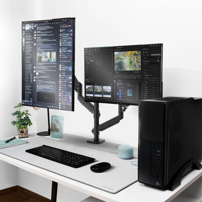 Soporte Doble Monitor ENFORCE MOTION SM728 ACTECK Soporte Articulado para Doble Monitor con Ajuste de Altura y C-Clamp ACCACT5400_3_full