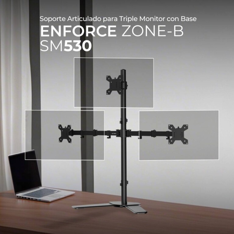 Soporte Tres Monitores ENFORCE ZONE-B SM530 ACTECK Soporte Con Base Articulado para Tres Monitores ACCACT5460_1_full