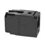 Módulo Acoplador RJ45 a RJ45, Mini-Com, Categoría 6A, Color Negro CC6X88BL-LAT-IZQ-l