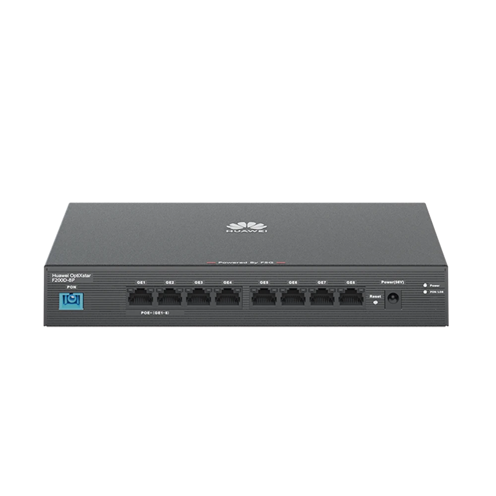 F200D8P-AD-2-l HUAWEI MiniFTTO - ONU Switch Gigabit PoE / 8 puertos 10/100/1000Mbps PoE + 1 PON (SC/UPC)/ Downstream 2.488 Gbps / Upstream 1.244 Gbps / modo puente / 120 W/ Administración Nube F200D-8P 3