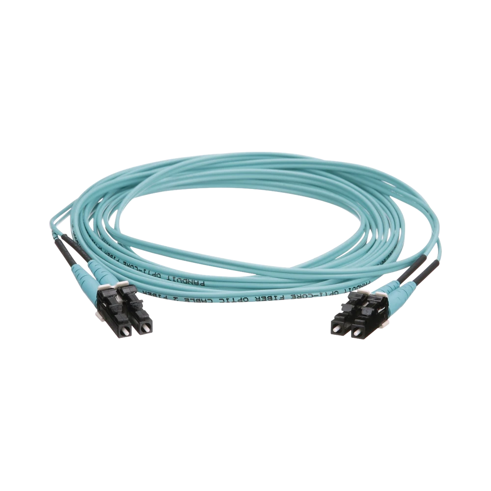 FZ2ERLNLNSNM013-l Jumper de Fibra Óptica Multimodo 50/125 OM4, LC-LC Duplex, OFNR (Riser), Color Aqua, 13 Metros (42.65 Pies) FZ2ERLNLNSNM013 1
