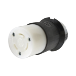 Conector Industrial con Bloqueo de Media Vuelta / 30 A 250 V CA / 2 Polos 3 Hilos / Color Blanco y Negro / Nema L6-30R. HUBHBL2623-l
