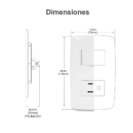 Apagador Escalera y Contacto de 127 V~60 Hz 10/15 A. JTLB7247-AD-1-l