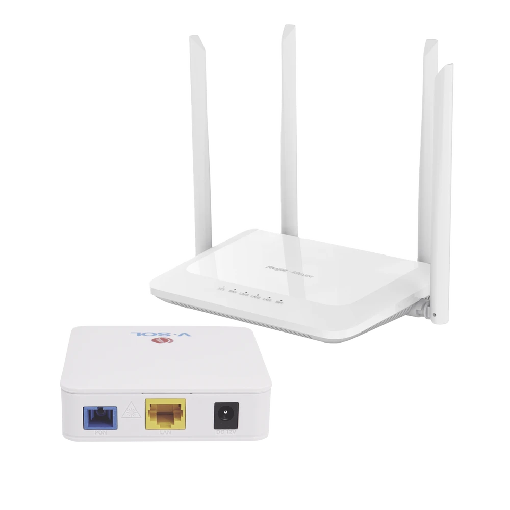 KIT1VPONMESH-l Kit 1 ONU Bridge V-Sol, Dual GPON/EPON con Router Home Mesh Ideal para distribuciones WISP de mayor cobertura Wi-Fi en Hogares y Oficinas KIT1-VPON-MESH 1