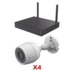 Kit de cámaras PoE Para Uso en Exterior / PoE Estandar Af / 2 piezas CS-H5/3MP/ 1 Pieza de Switch DS-3E1505P-EI/M / Vision Nocturna a Color / IP67 / Audio Bidireccional / Luz y Sirena / 4 Puertos 1000 Mbps PoE+ / 1 Puerto 1000 Mbps Uplink KIT_CSX5S_4W-l