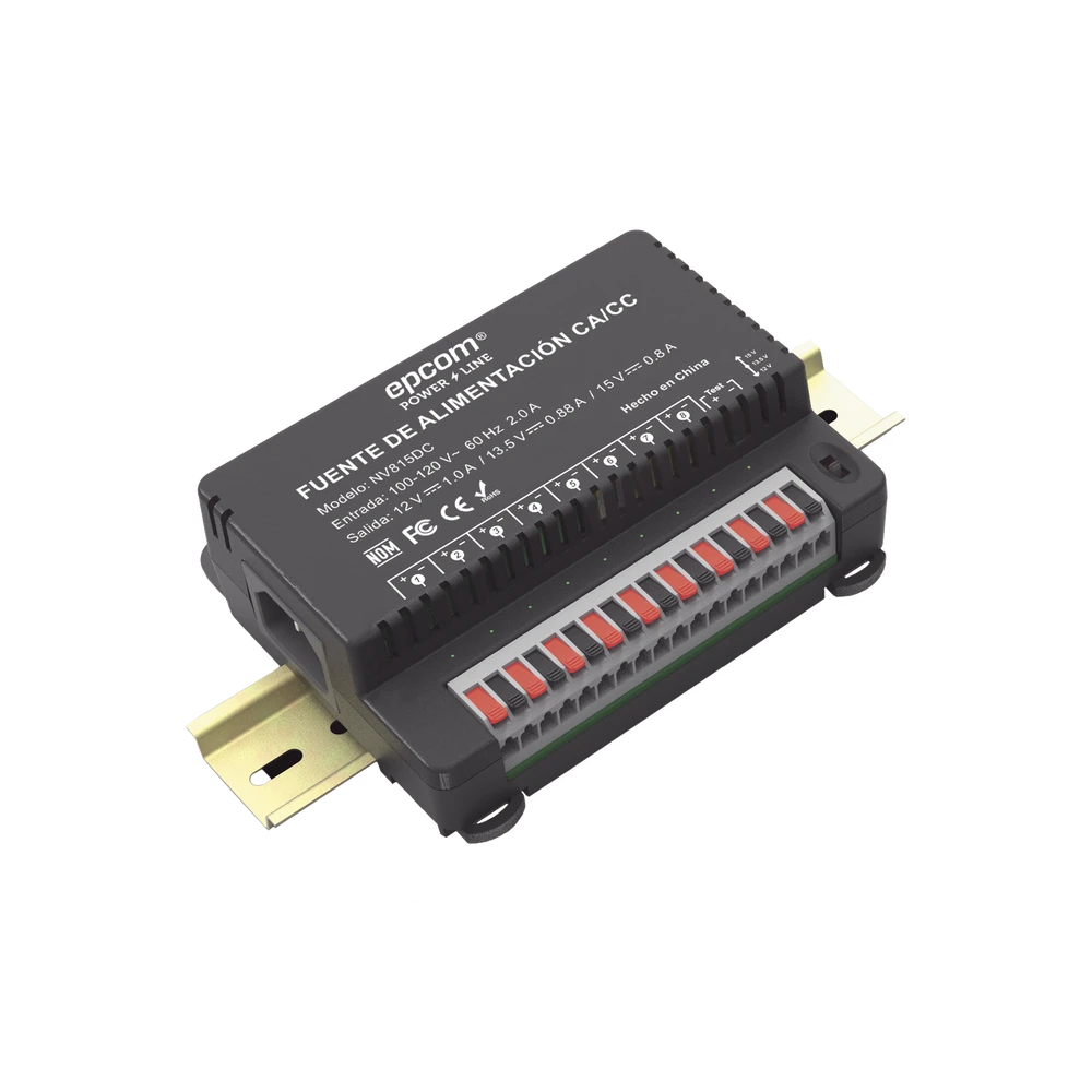 NV815DC-AD-2-l Fuente de Poder / Para 8 Cámaras / Ajustables a 12 o 13.5 o 15 Vcc / 8 Amperes / Instalación en Pared. NV-815-DC 3