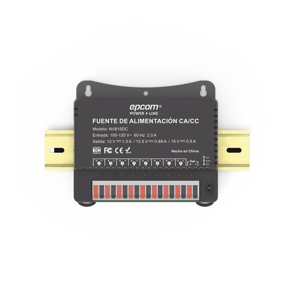 NV815DC-AD-3-l Fuente de Poder / Para 8 Cámaras / Ajustables a 12 o 13.5 o 15 Vcc / 8 Amperes / Instalación en Pared. NV-815-DC 4